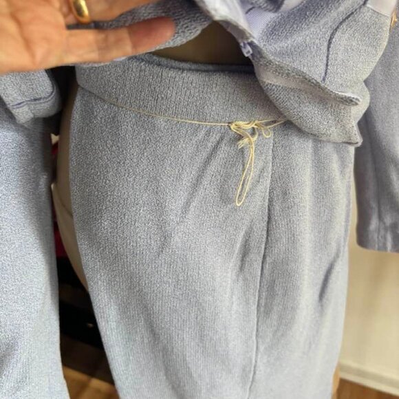 St John designer lavender pants suit orchid 12 jacket tweed buttons embellished - Picture 6 of 6